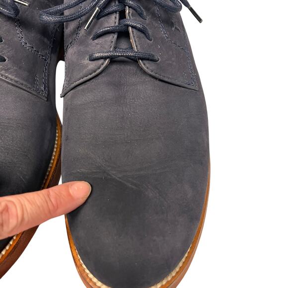 Men\'s TOD\'S sz 10 blue suede lace up derby oxford matte leather midnight blue main image 4